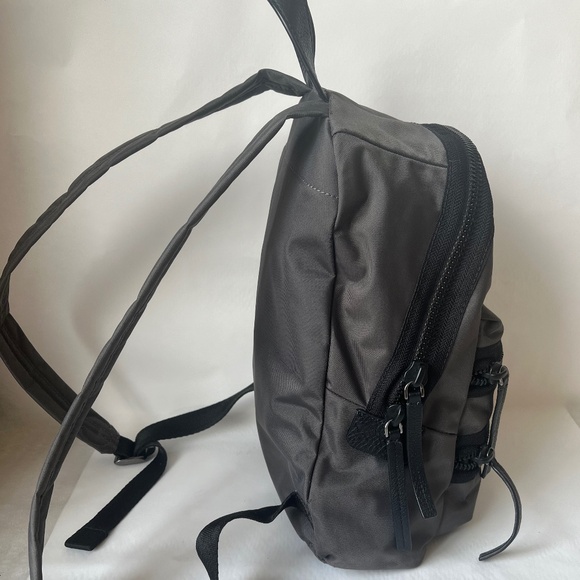 Marc Jacobs Biker Moto The Medium Ash Gray Nylon Logo Zipped Casual Backpack - Picture 11 of 16